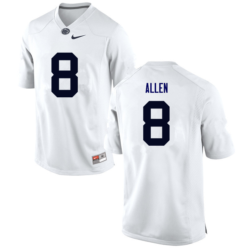 Men Penn State Nittany Lions #8 Mark Allen College Football Jerseys-White